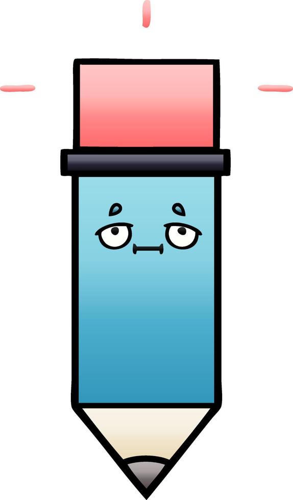 gradient shaded cartoon pencil vector