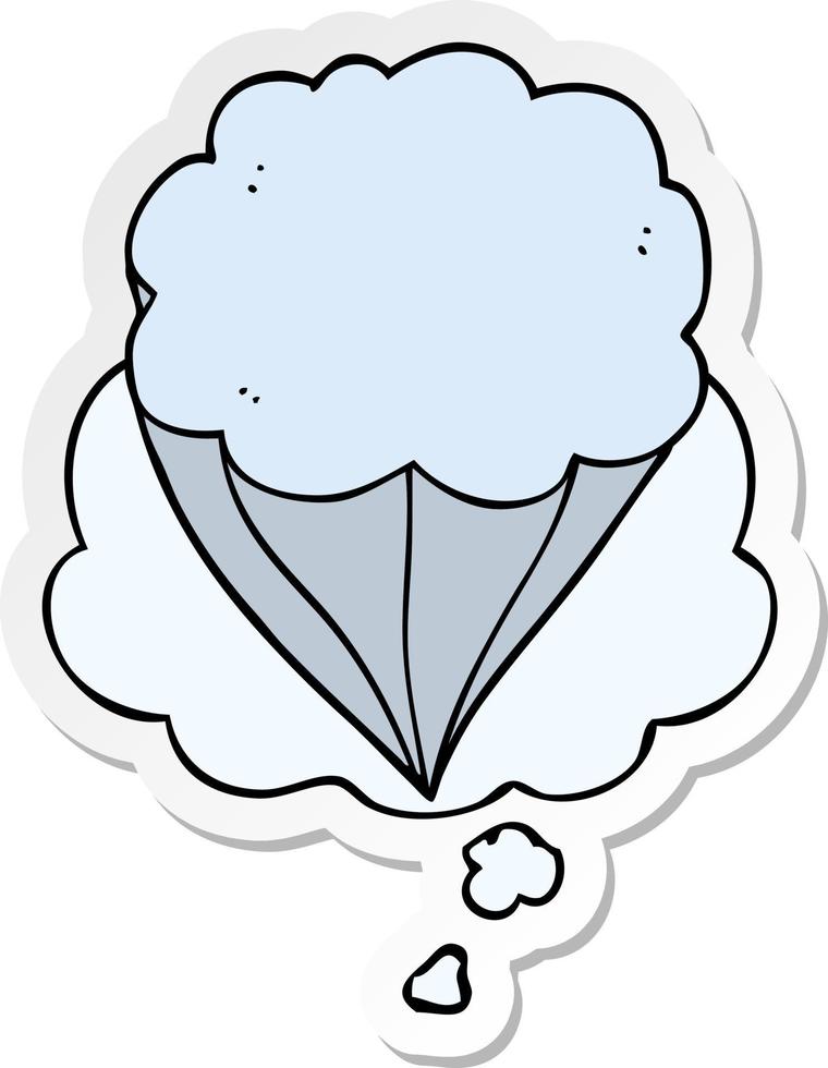 cartoon cloud symbol and thought bubble as a printed sticker vector