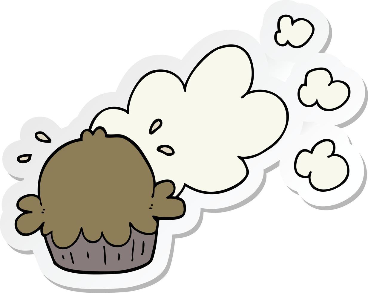 sticker of a cute cartoon pie vector