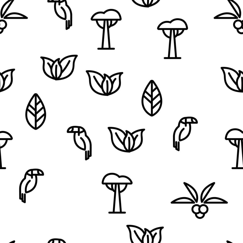 Jungle Forest Vector Seamless Pattern
