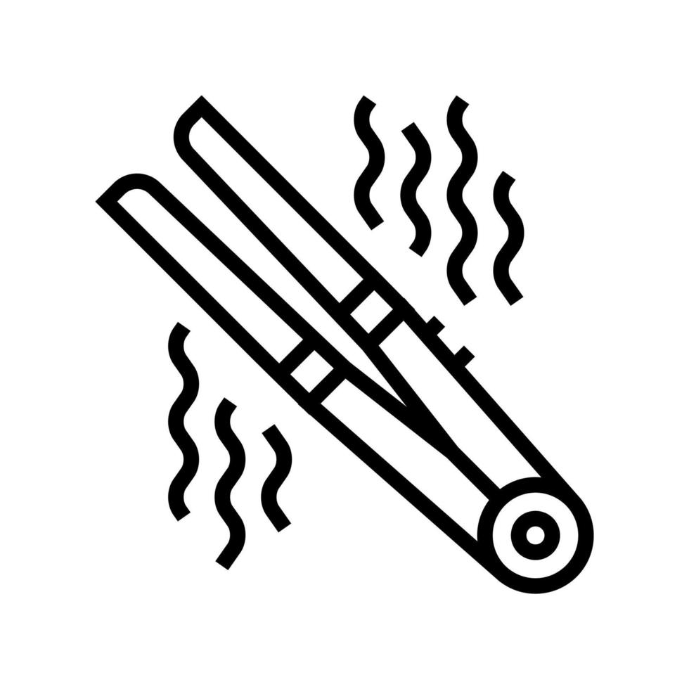 Ilustración de vector de icono de línea de dispositivo de alisador de cabello