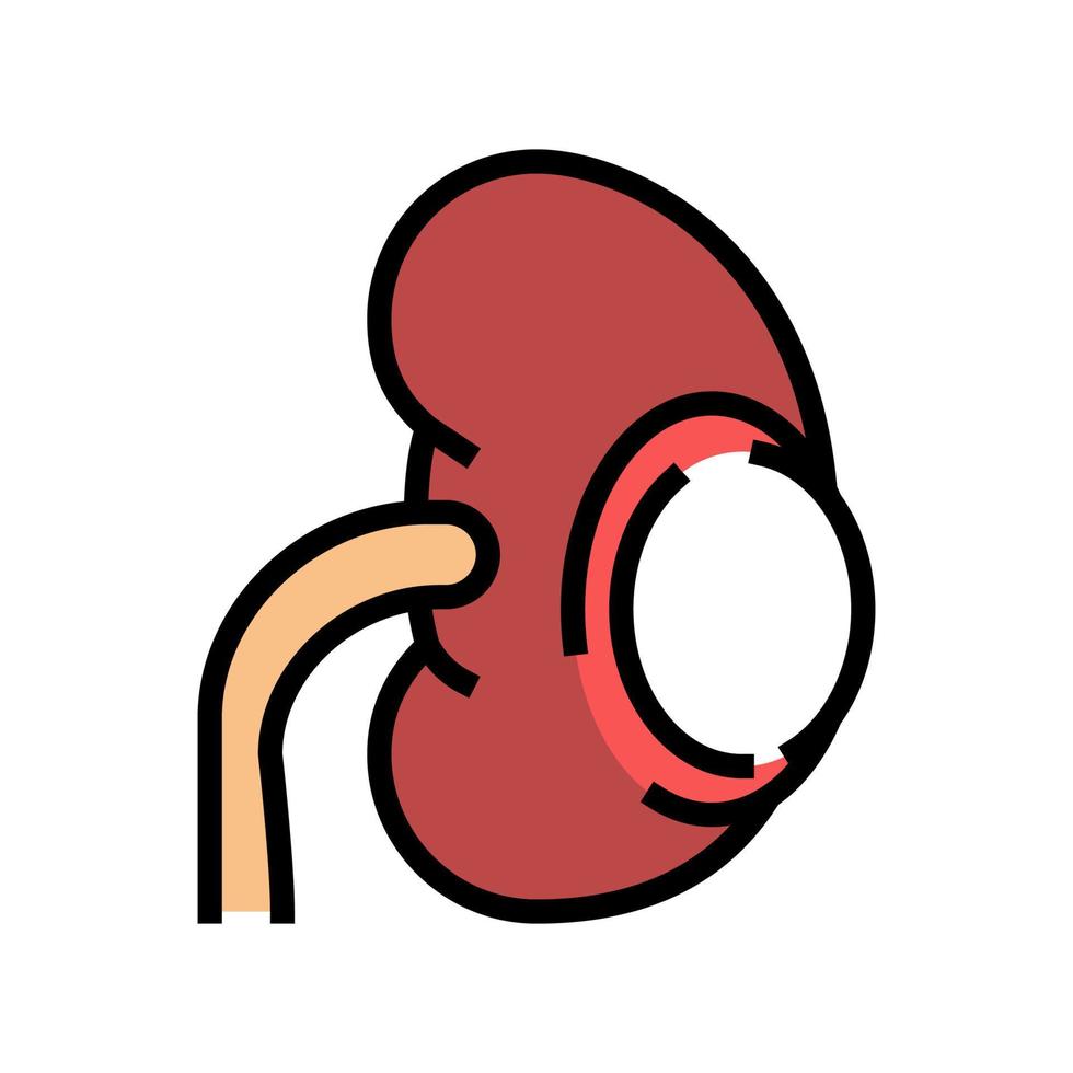 renal cyst color icon vector illustration