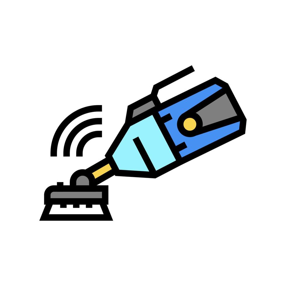 handheld suction cleaner pool color icon vector illustration