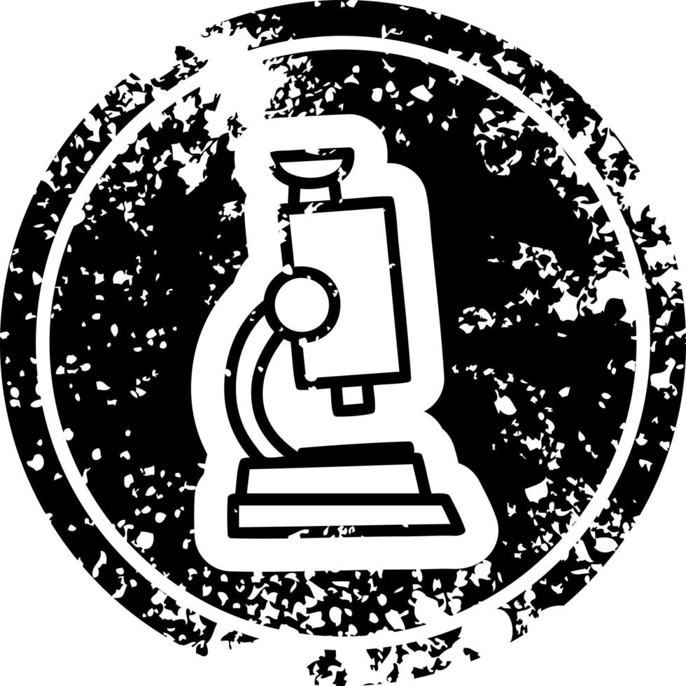 microscope and slide distressed icon vector