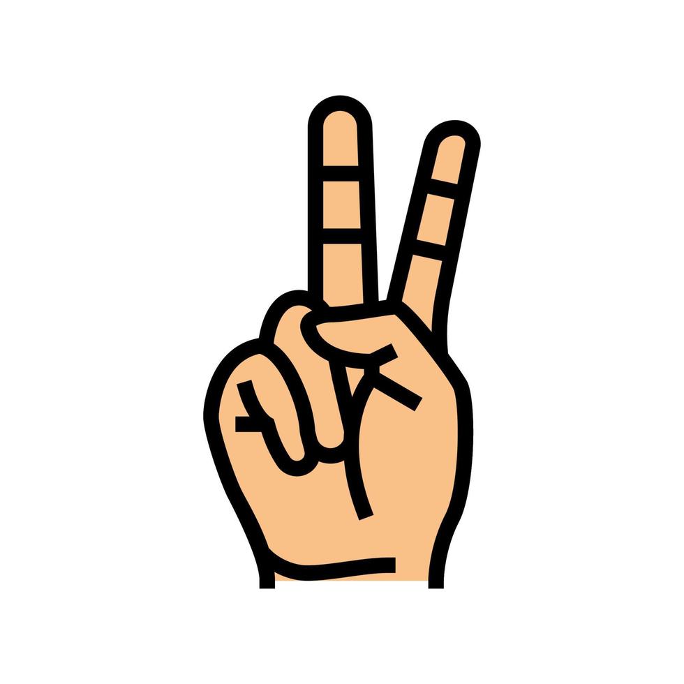 peace hand gesture color icon vector illustration