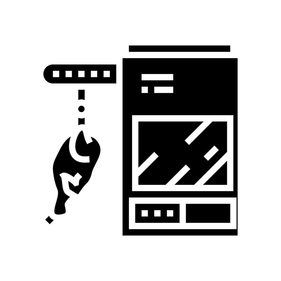 conveyor machine chicken factory glyph icon vector illustration