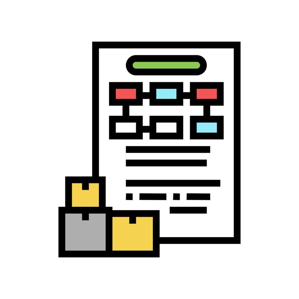 ilustración de vector de icono de color de gestión de pedidos
