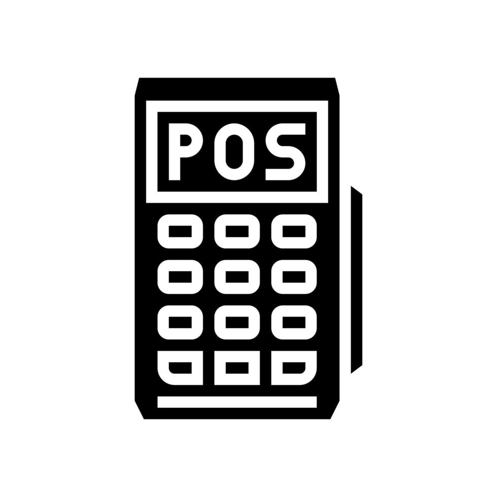 mobile pos terminal glyph icon vector illustration