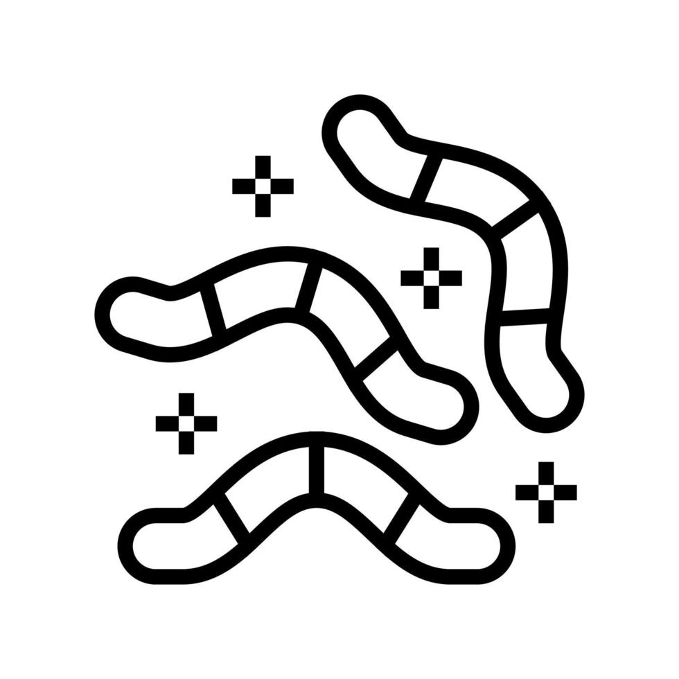 ilustración de vector de icono de línea de caramelo de gusanos