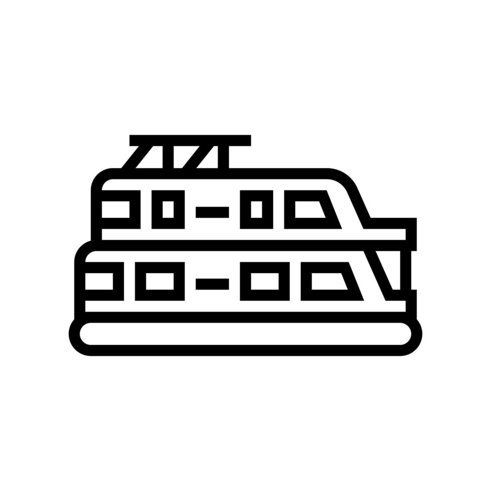 casa flotante barco línea icono vector ilustración