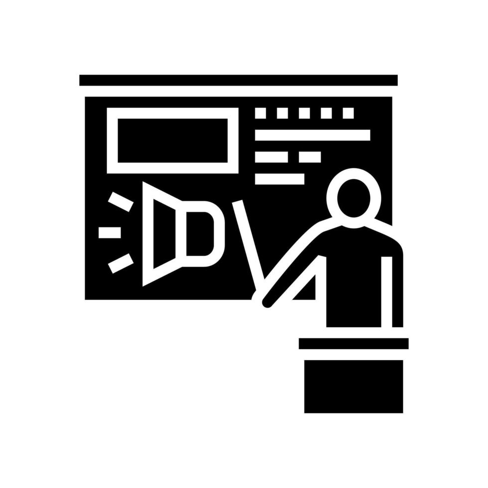 presentation pr glyph icon vector illustration