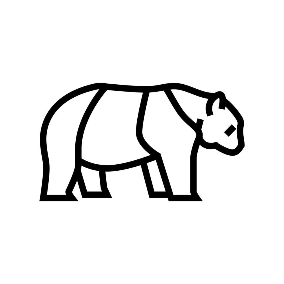 panda animal in zoo line icon vector illustration
