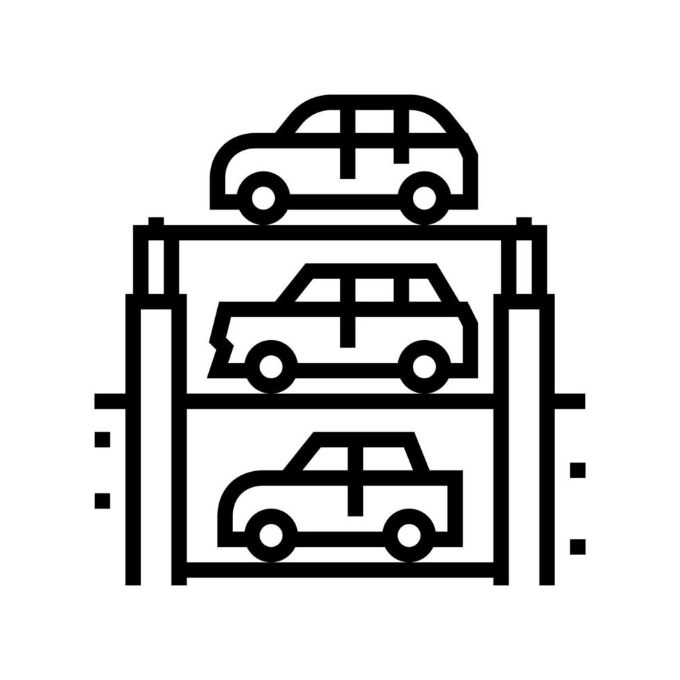 lift multilevel equipment parking line icon vector illustration