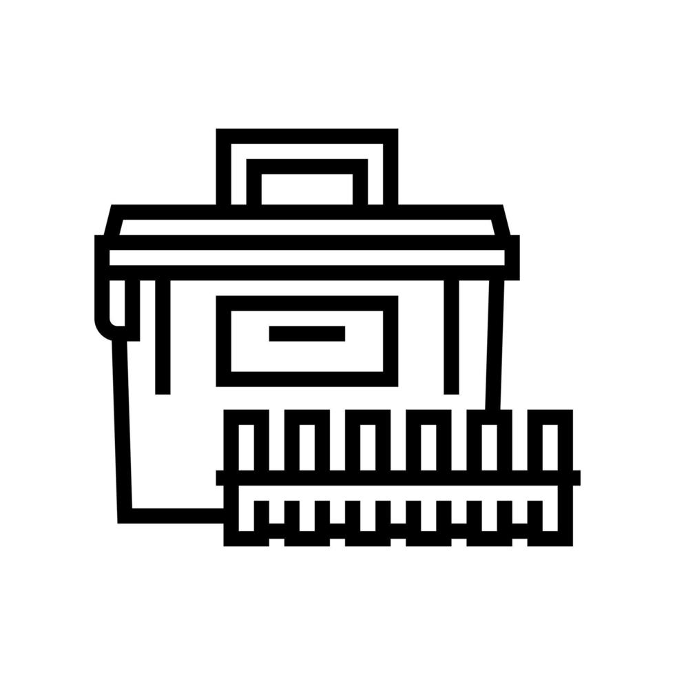 ilustración de vector de icono de línea de caja de munición