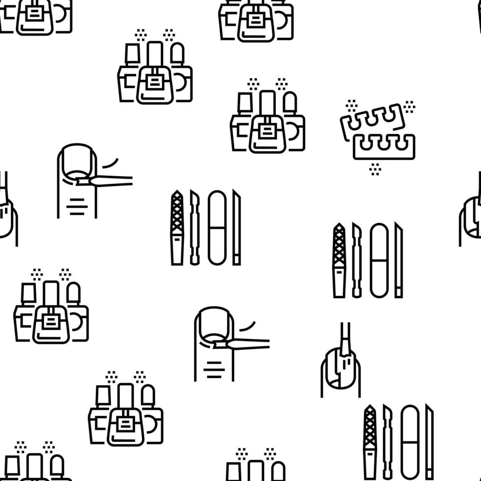 Manicure And Pedicure Vector Seamless Pattern