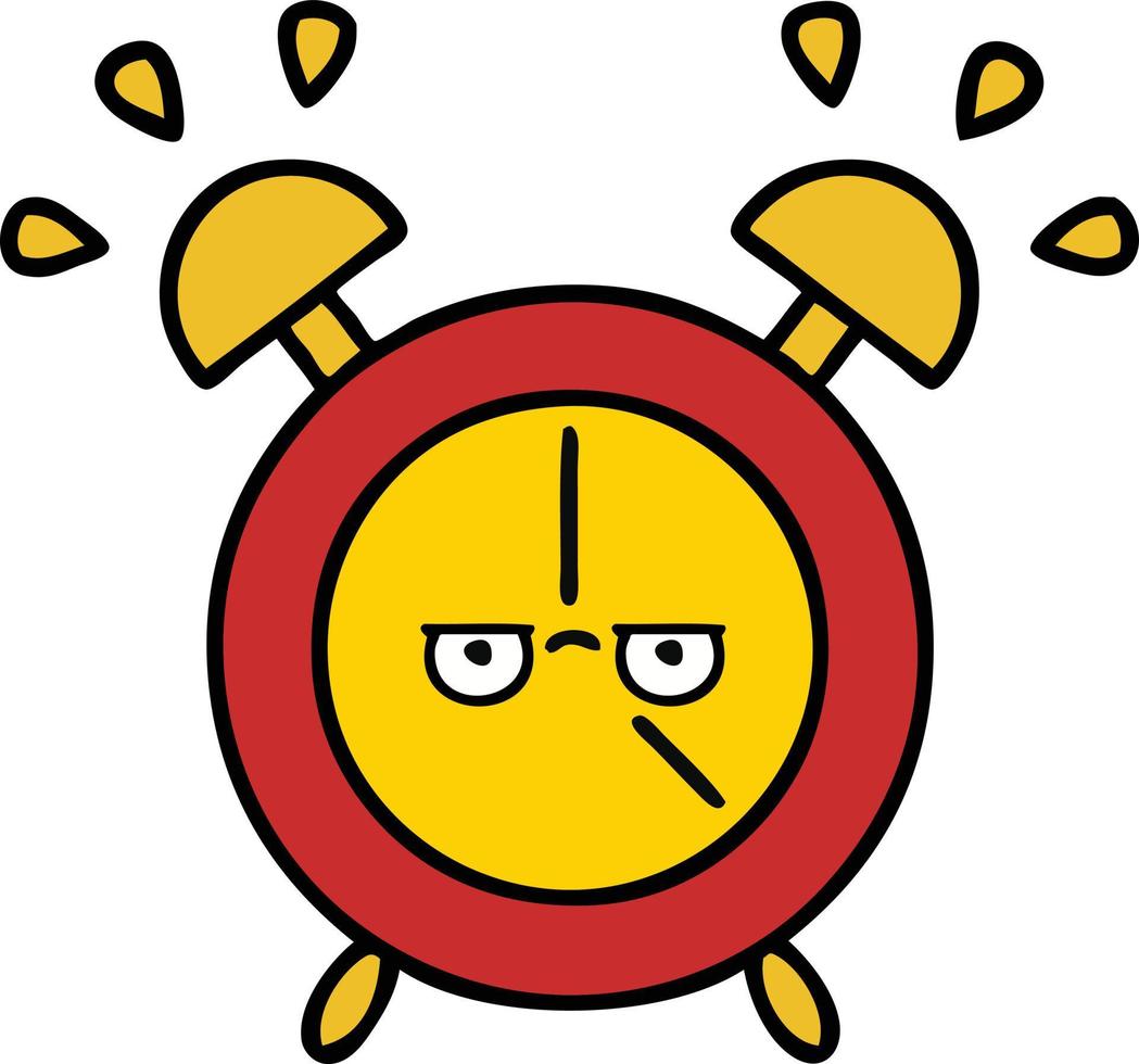 cute cartoon alarm clock vector