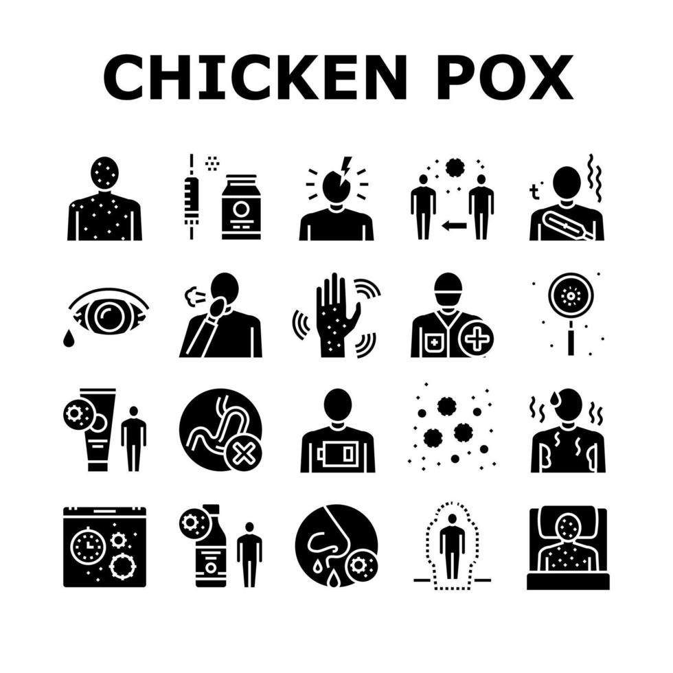 Chicken Pox Disease Collection Icons Set Vector