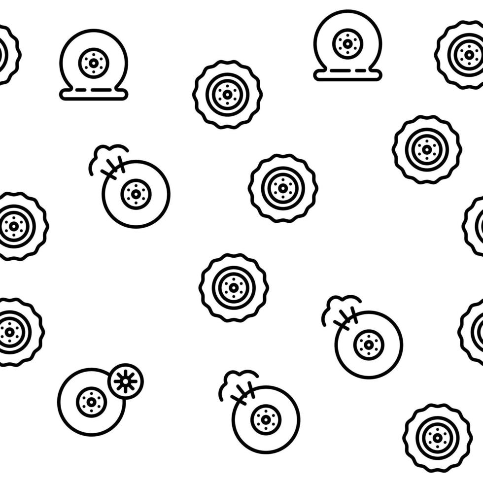 Tire Wheel Vector Seamless Pattern