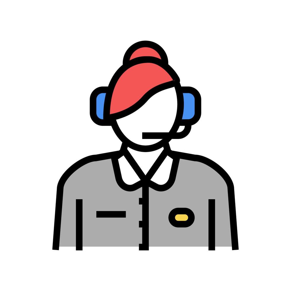 dispatcher flight school color icon vector illustration