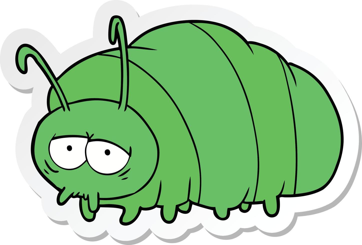 sticker of a cartoon bug vector