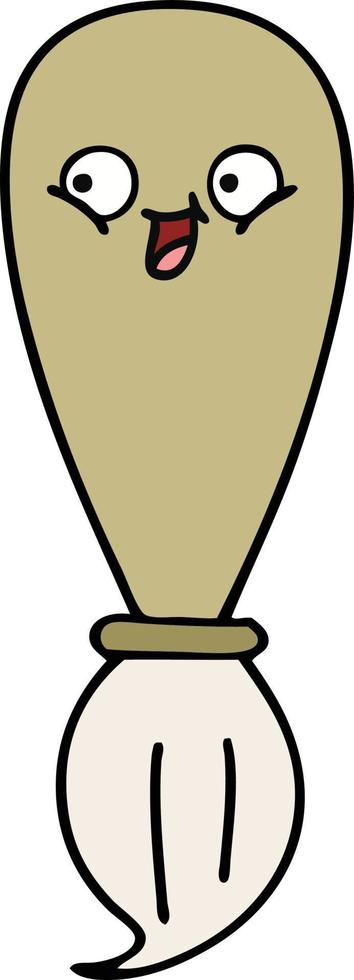 cute cartoon paint brush vector