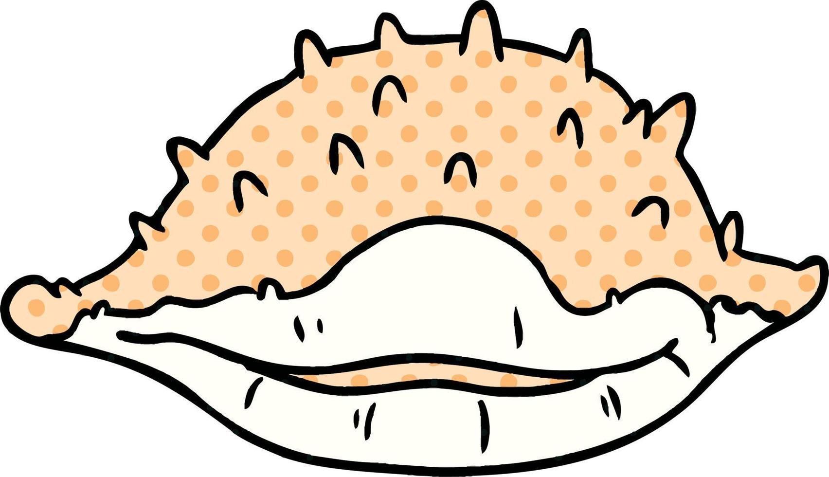 cartoon doodle of a sea shell vector