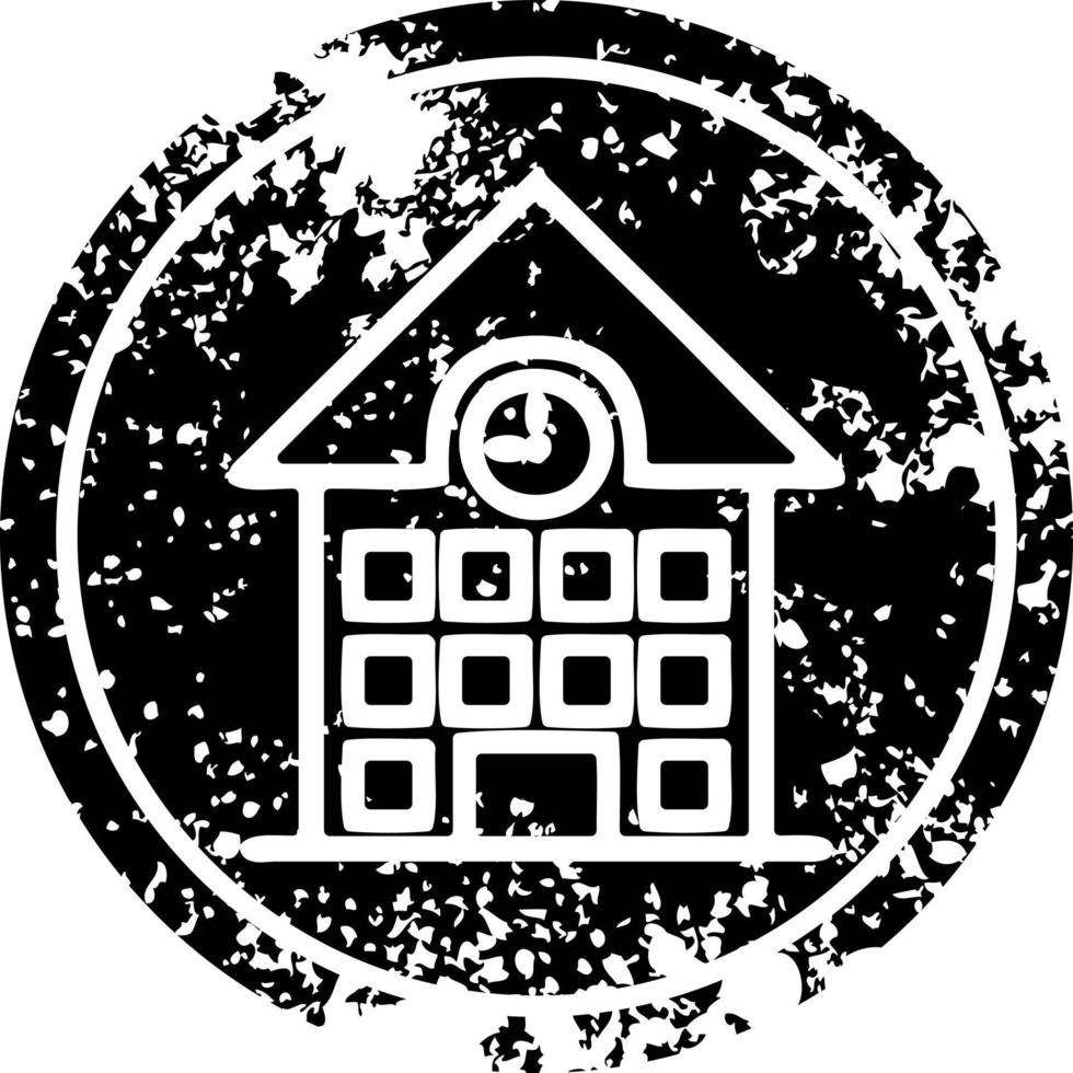 school house distressed icon vector