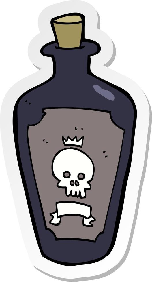 sticker of a cartoon poison vector