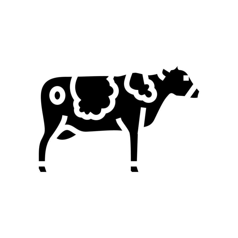 vaca animal doméstico glifo icono vector ilustración