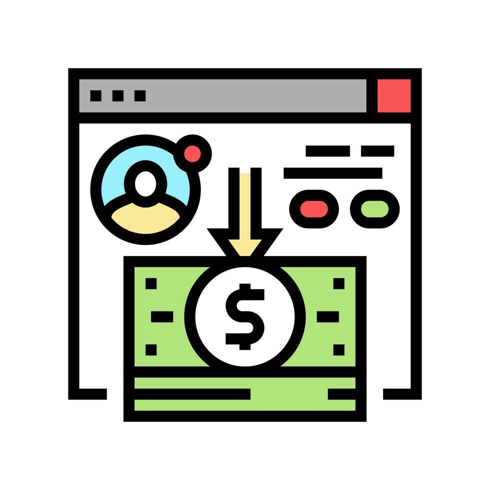 cash withdrawal color icon vector illustration