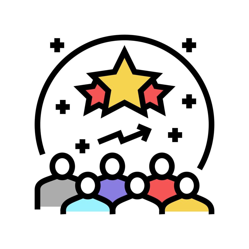 popularity reputation management color icon vector illustration