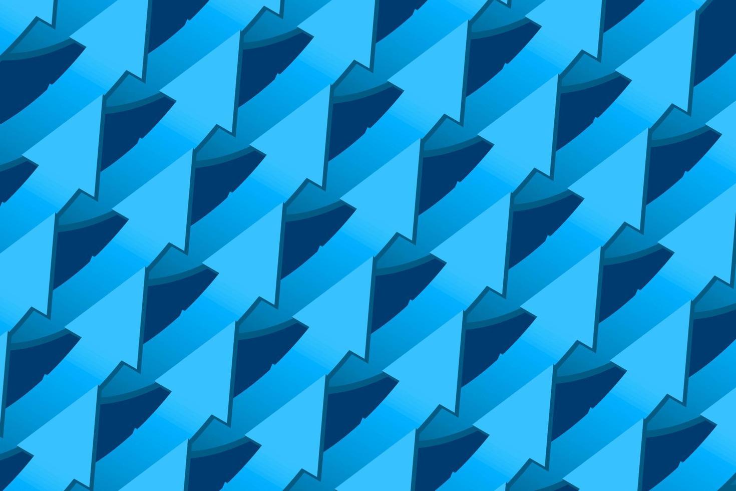 fondo azul con flechas de levantamiento. flechas cian hacia arriba en dirección, resumen, ilustración de vector de fondo de representación 3d.