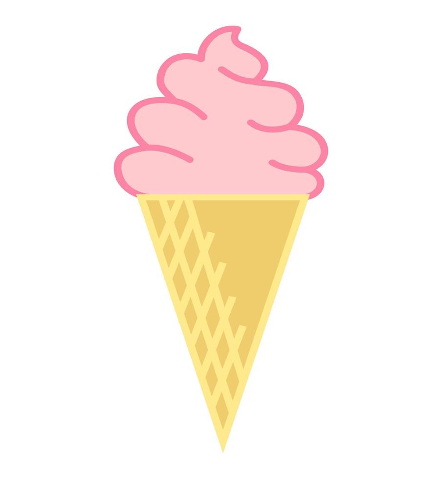Ice cream illustration. Cute colorful ice cream cartoon illustration vector