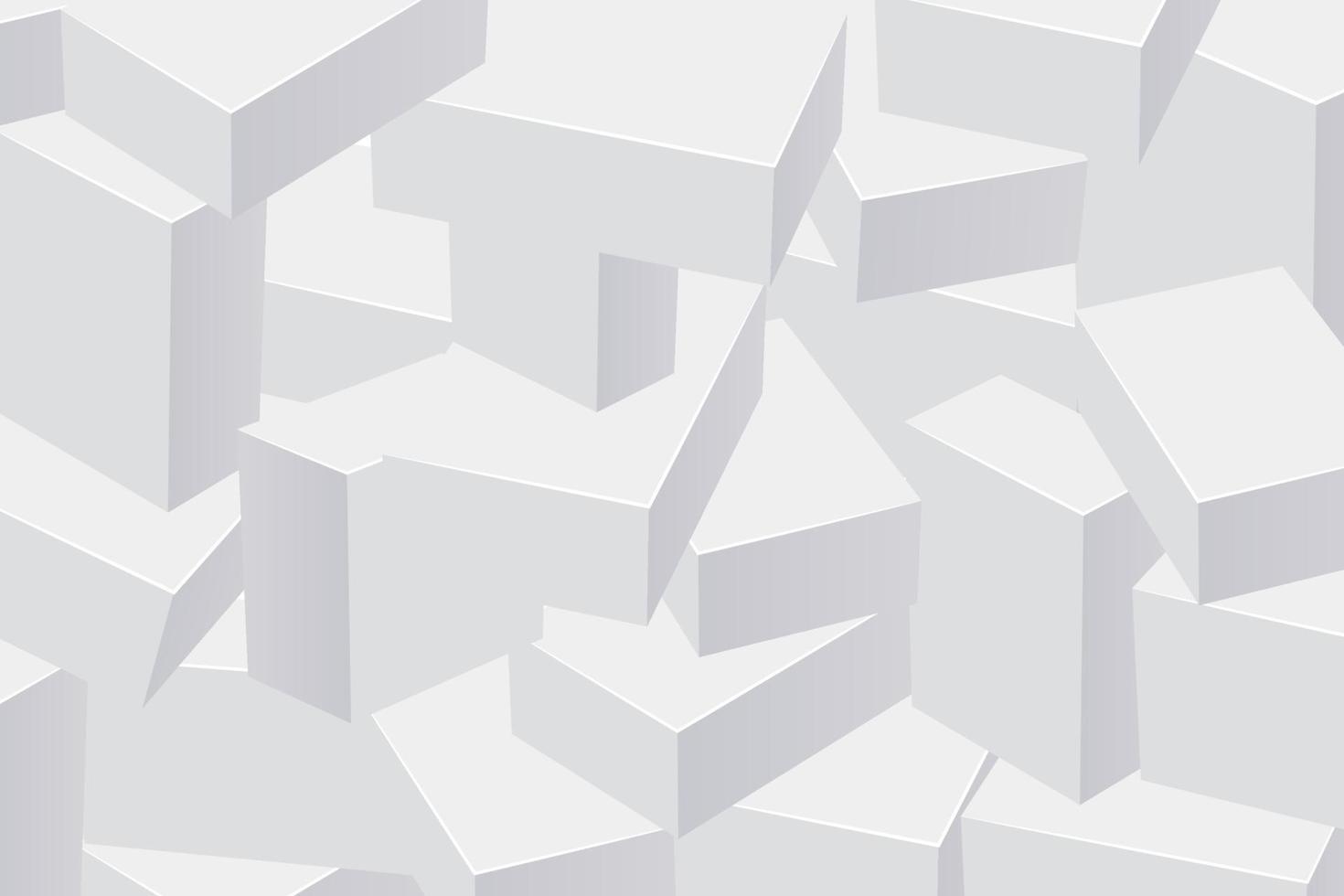 White boxes on each other abstract background. 3D rendering, isometric projection. vector