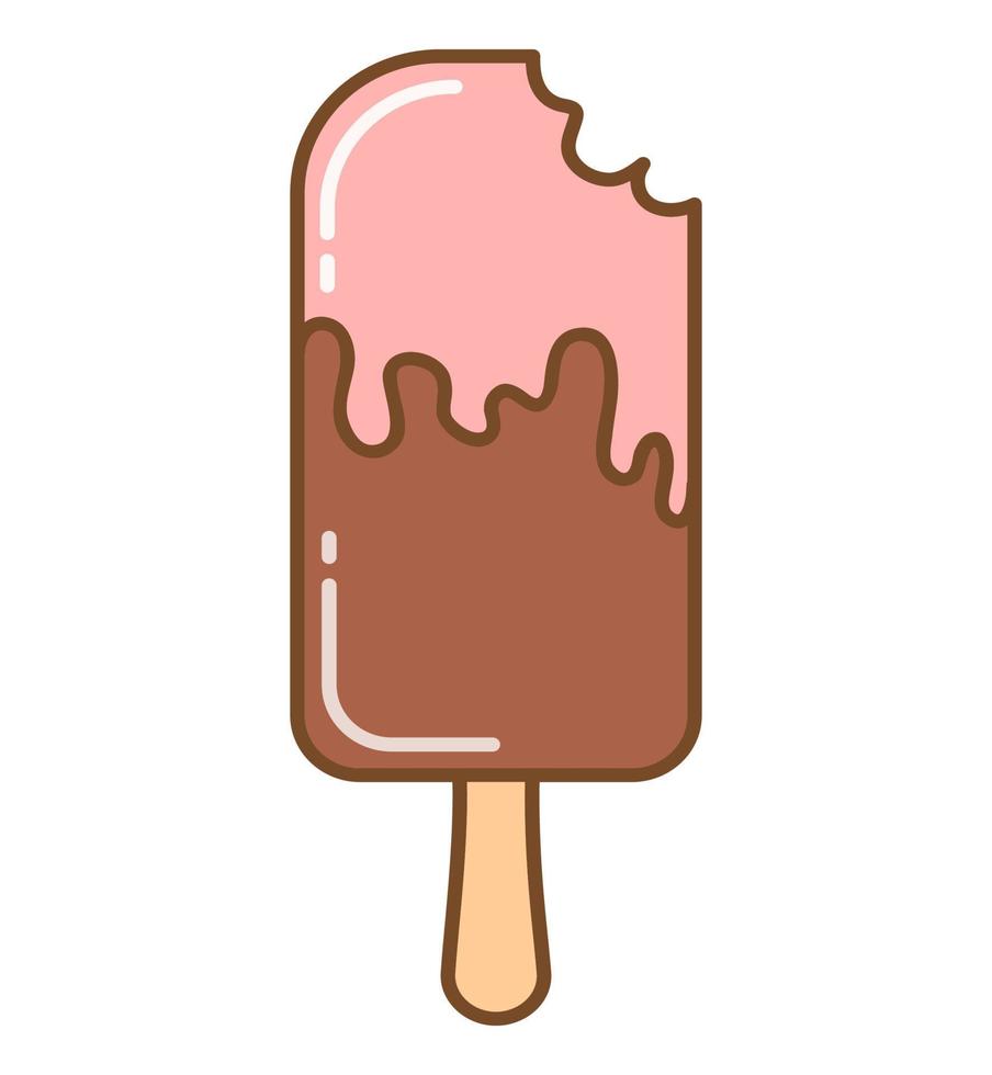 Ice cream illustration. Cute colorful ice cream cartoon illustration vector