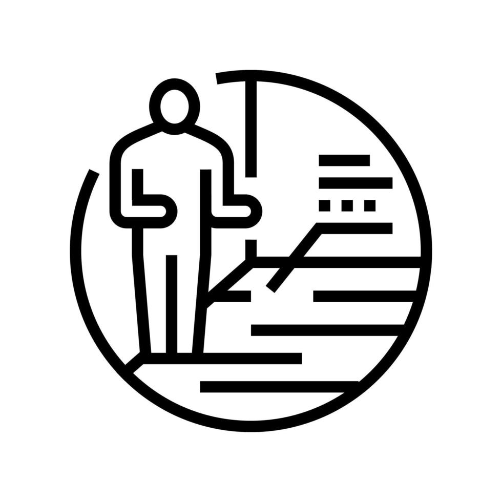consulta de la ilustración de vector de icono de línea de trabajador de servicio de renovación
