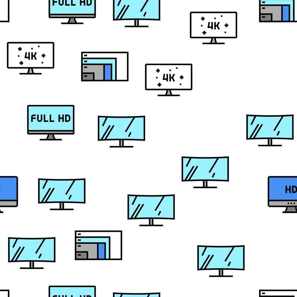 Computer Pc Monitor Vector Seamless Pattern