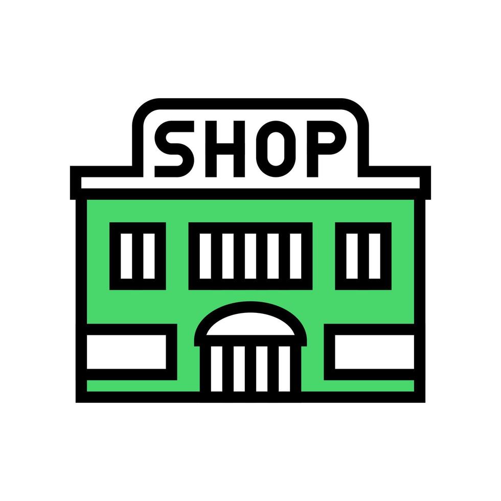 shop store building color icon vector illustration
