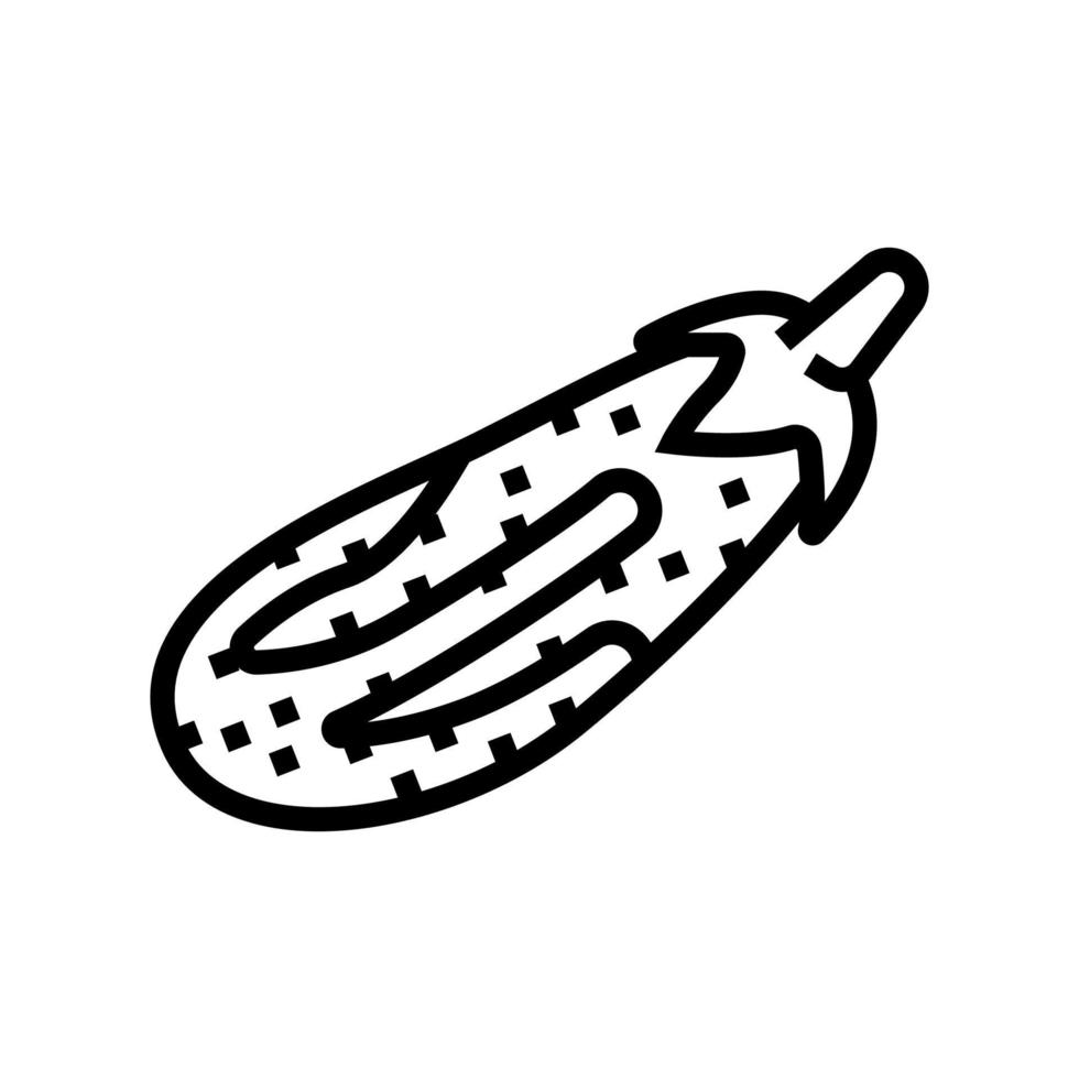 graffiti eggplant line icon vector illustration