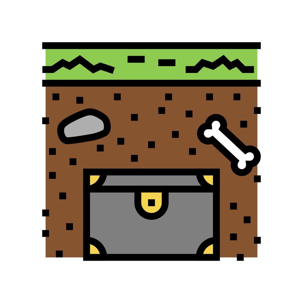 buried chest color icon vector illustration