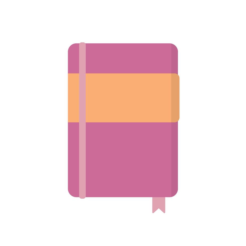 Bloc de notas diario vectorial diseño aislado plano. papel de cuaderno, papel de icono de bloc de notas para planificador de negocios, diario de página de diario, organizador personal, ilustración de bloc de notas vector