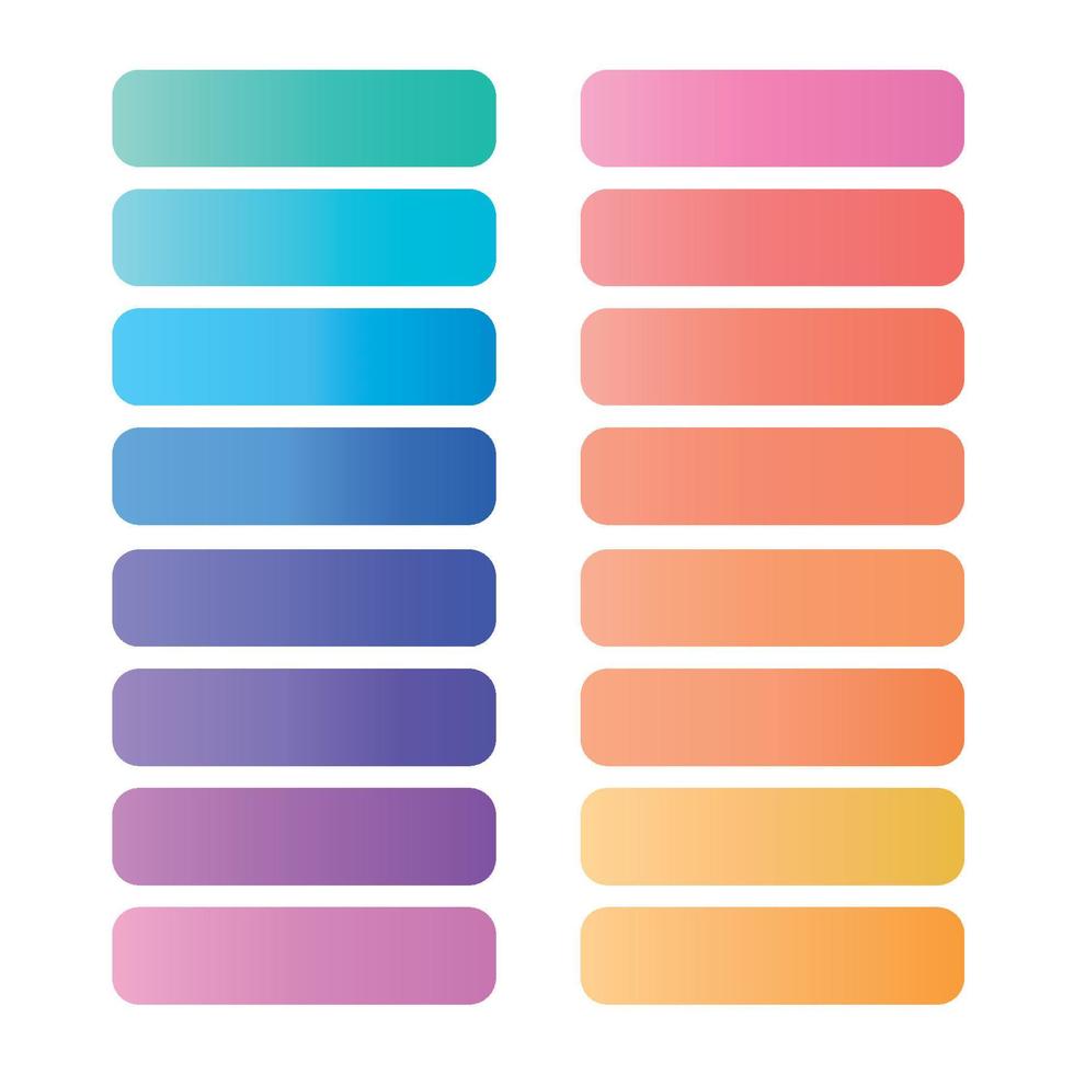 Vibrant and smooth pastel gradient set vector