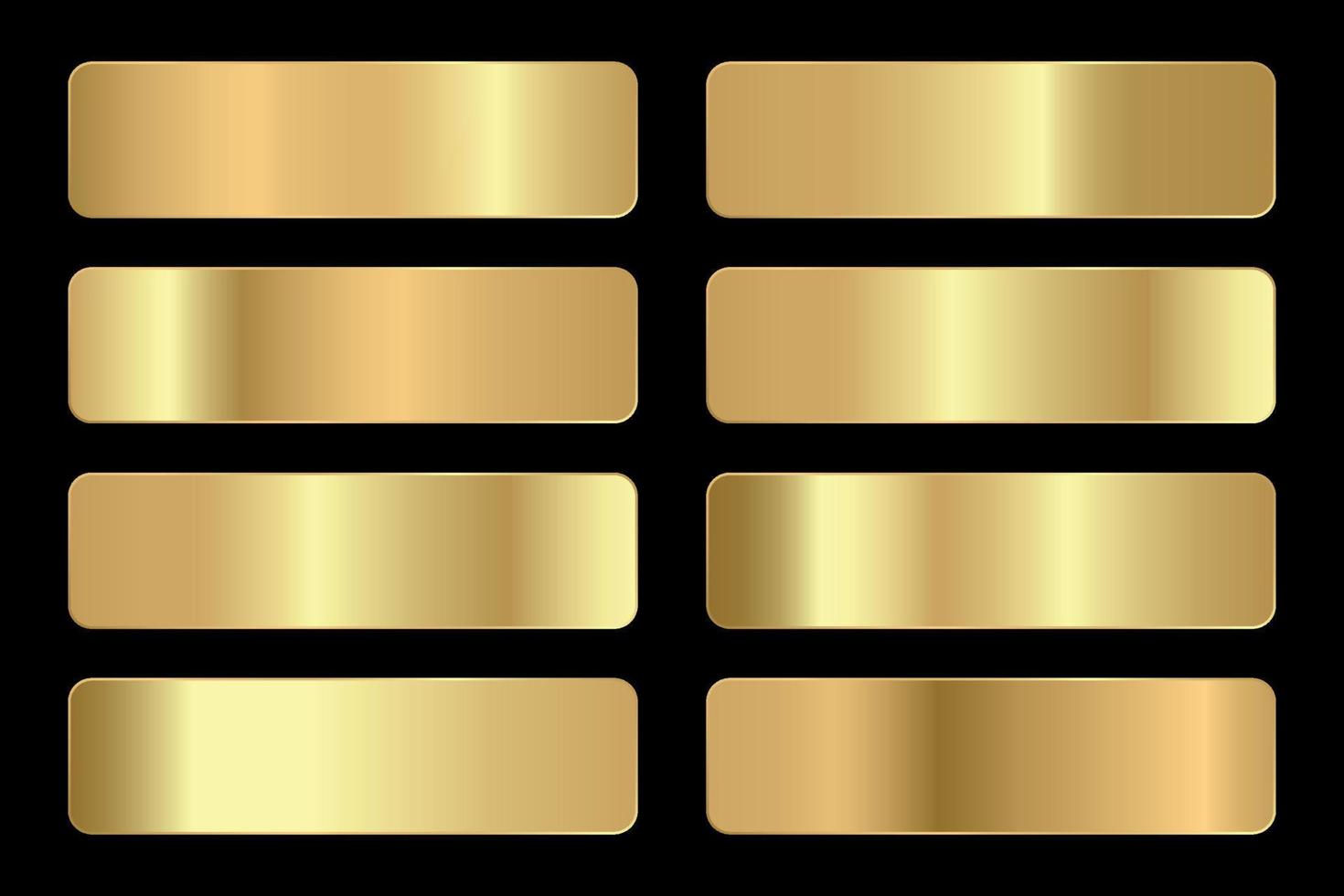 Vector set of gold and bronze metal gradients.