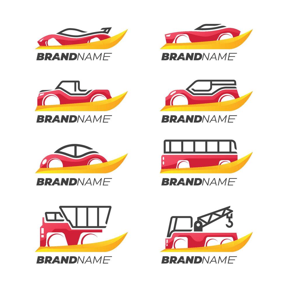 conjunto de diseño de logotipo de colección de coches vector