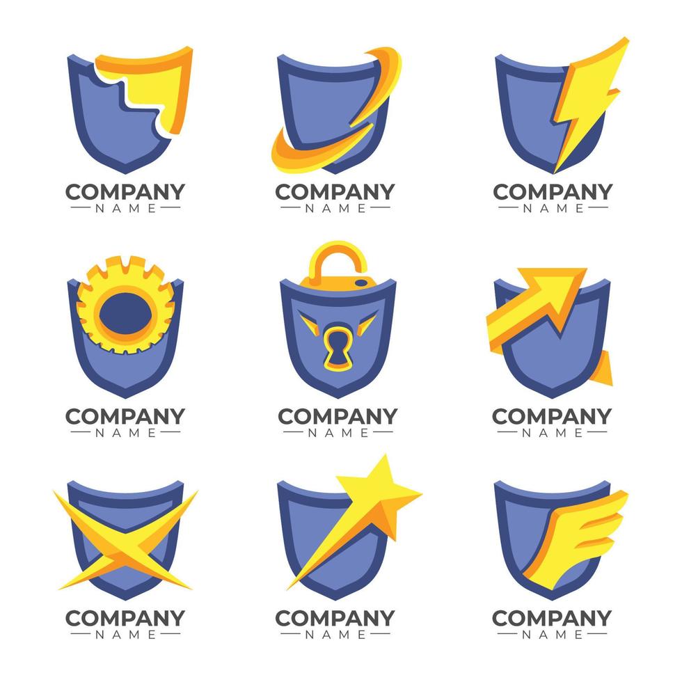 Protection Shield Logo Design Set 10392628 Vector Art at Vecteezy