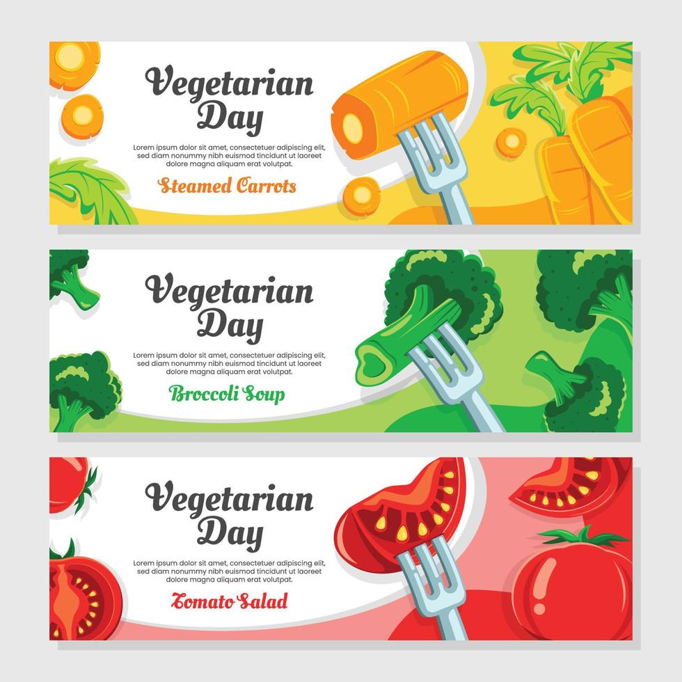 World Vegetarian Day Banner Concept Collection vector