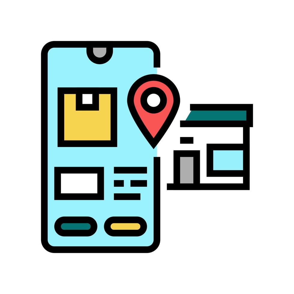 pick up location delivery color icon vector illustration