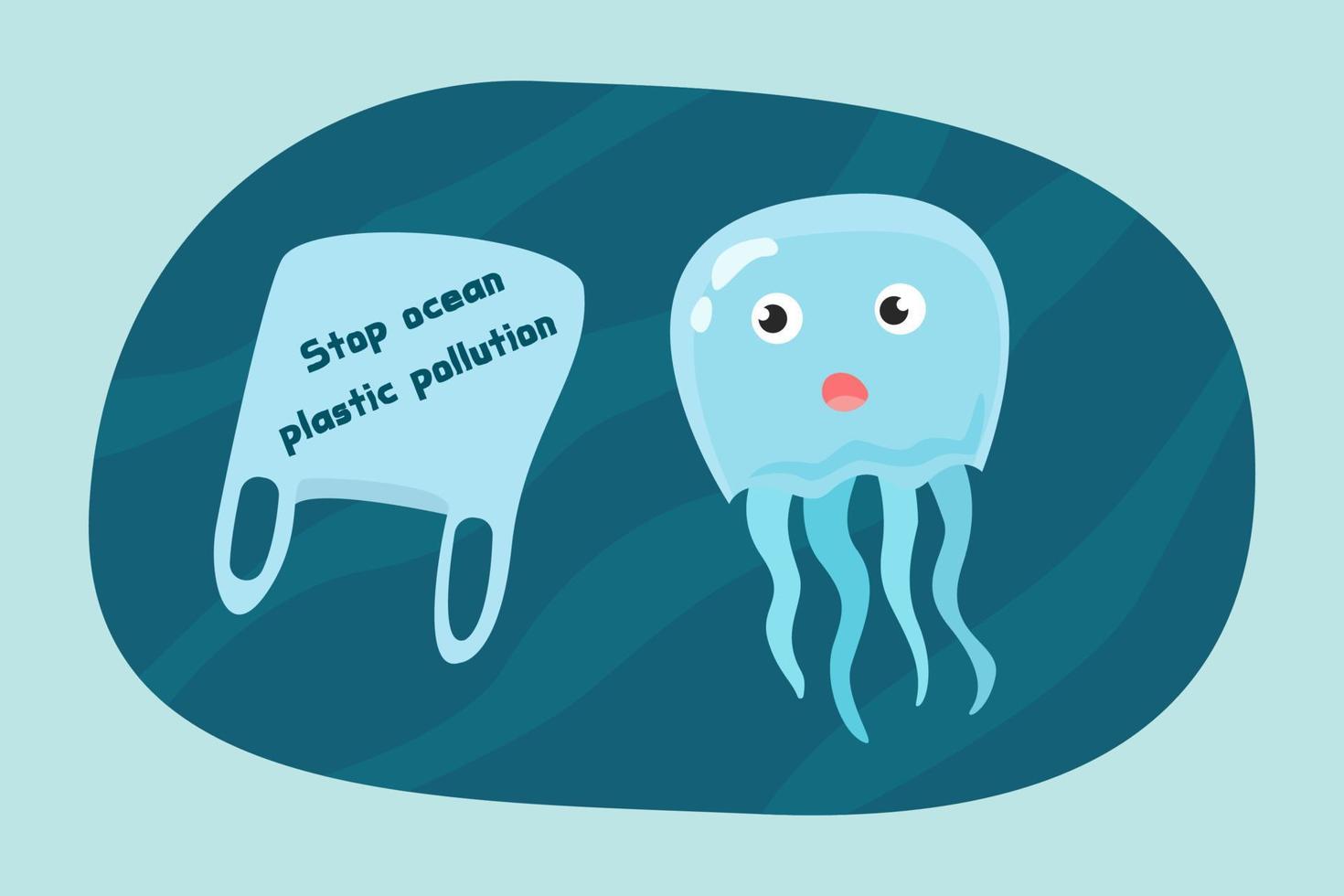 stop ocean plastic pollution concept. vector