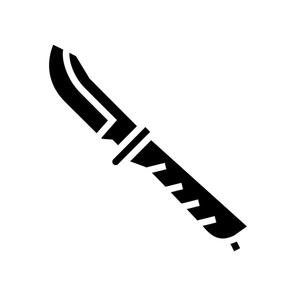 cuchillo de caza glifo icono vector ilustración