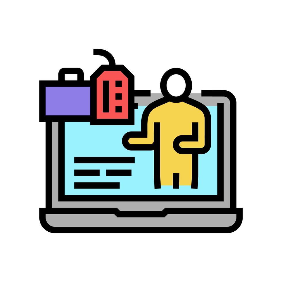 blogging reputation management color icon vector illustration